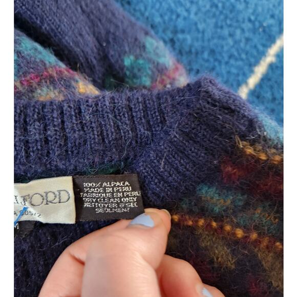 J.P Tilford 100% Alpaca Unisex Multicolor Sweater-Medium - Picture 5 of 6